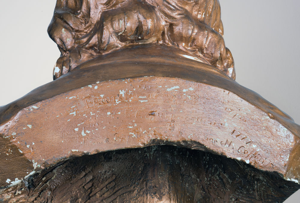 Fig. 10: Detail, rear view of the bust in figure 9. The George Washington University Permanent Collection, courtesy of The Luther W. Brady Art Gallery. © 2015 The George Washington University.