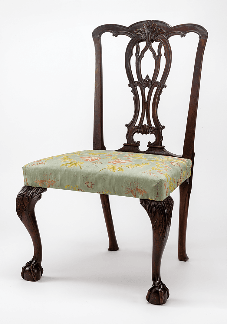 Fig. 6: Attributed to the shop of Nathaniel Gould, Side Chair, 1762–1781. Mahogany, maple, birch, and white pine. H. 36¾, W. 219⁄16, D. 20⅞ inches. Courtesy, Winterthur Museum, Garden & Library: Bequest of Henry Francis du Pont (1969).