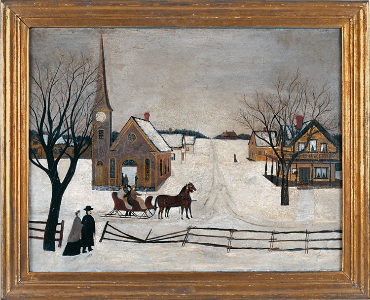 Fig. 11: Unidentified artist Winter Sunday in Norway, Maine, probably Maine, ca. 1860 Oil on canvas, 20⅝ x 26⅝ inches Fenimore Art Museum, Cooperstown, N.Y. Photography by Richard Walker Ex collection Jean and Howard Lipman