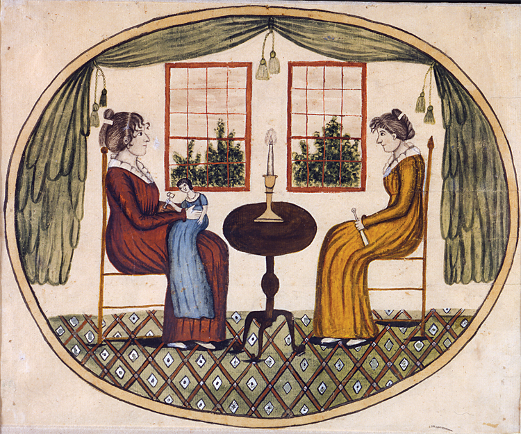 Fig. 12: Eunice Griswold Pinney (1770–1849) Two Women, Windsor or Simsbury, Connecticut, ca. 1815 Watercolor on paper, 9½ x 11¾ inches Fenimore Art Museum, Cooperstown, N.Y. Photography by Richard Walker Ex collection Jean and Howard Lipman