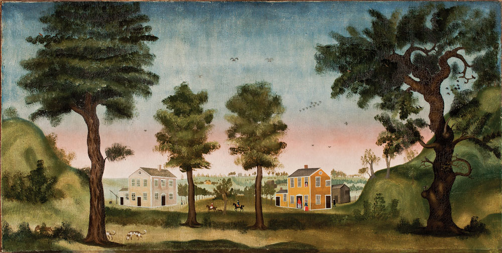Fig. 3: Homestead of General Timothy Ruggles, Hardwick, Mass., by Winthrop Chandler (1747–1790), 1770. Oil on canvas, 313⁄16 x 62¾ inches. Courtesy Worcester Art Museum, Massachusetts. Bequest of Julia T. Green.