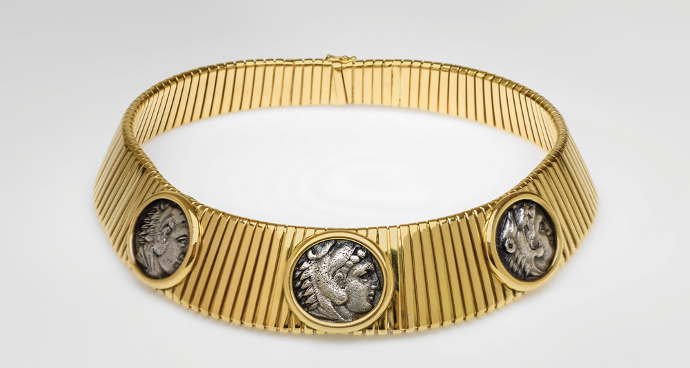 Necklace by Bulgari, Italian, founded in 1884, Italy, ca. 1980s. Gold (18kt), silver, 13½ x 1 x ½ inches. William Francis Warden Fund and Morris and Louise Rosenthal Fund (2015 2015.152).