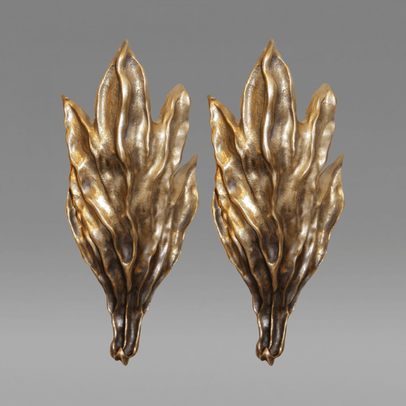 Pair of Signed Cast Bronze Sconces, Garouste & Bonetti, USA, c. 1990. Offered by Craig van den Brulle.