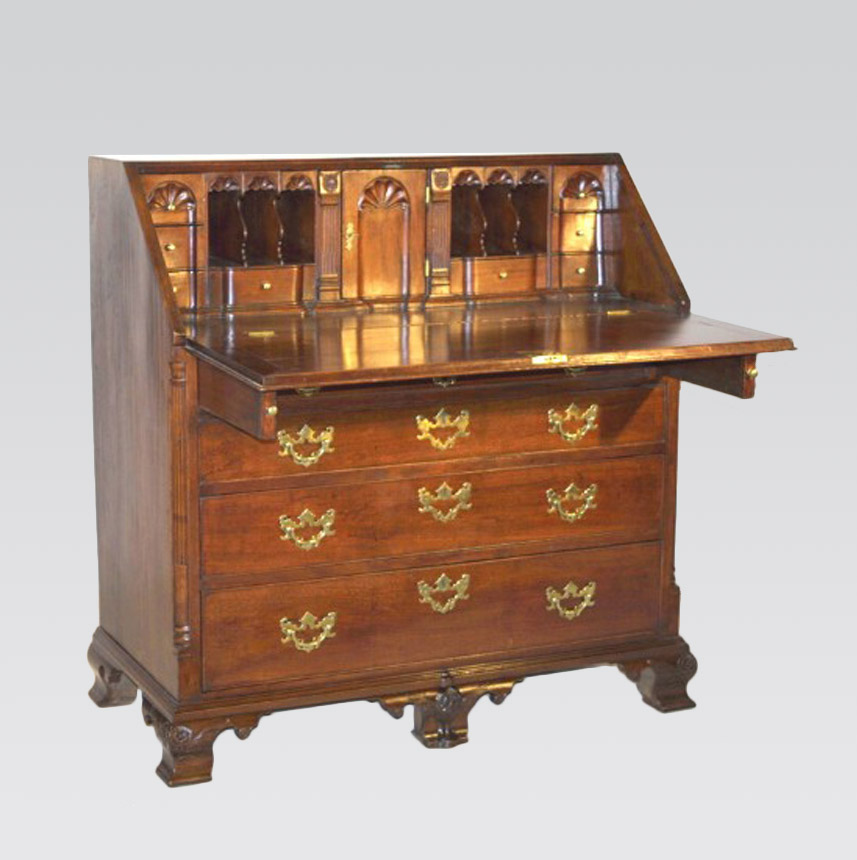 North Carolina Chippendale Desk, c. 1770. Offered by Mark & Marjorie Allen Antiques.