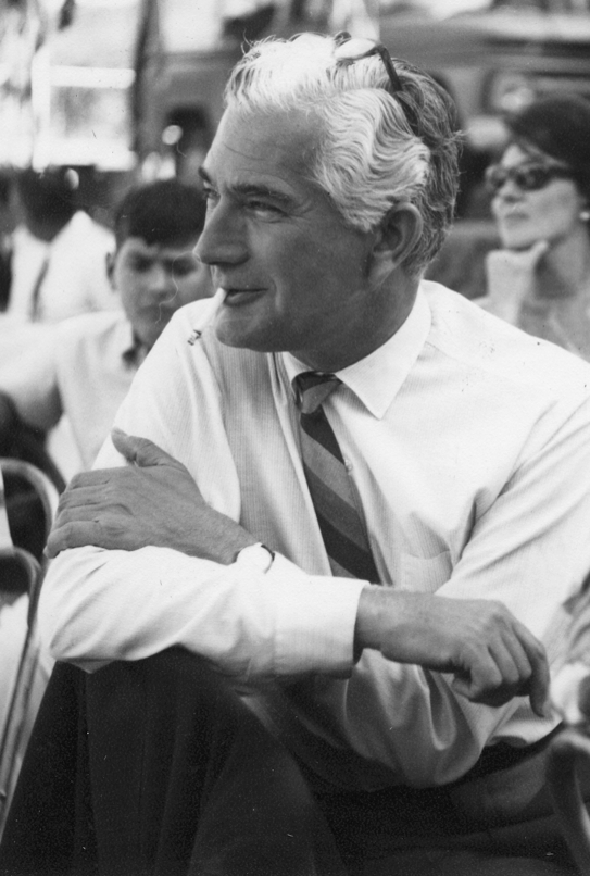 Jens in Argentina in the 1960s, working with a firm that made his furniture under license. Image courtesy of the Risom Family Archives.