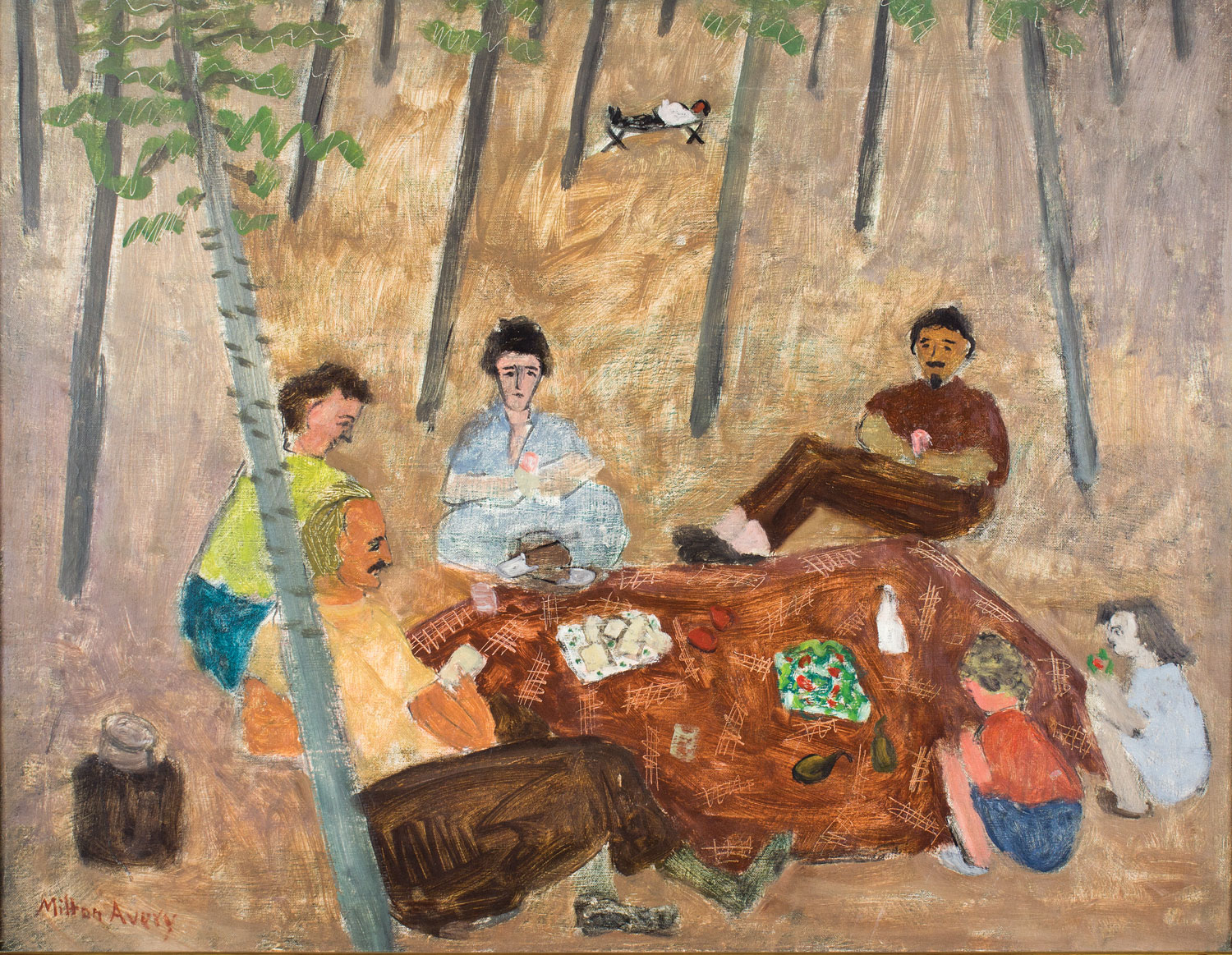 Fig. 4: Milton Avery (1885–1965), The Picnic, Vermont, 1940. Oil on canvas, 28 × 36 inches. The Peabody College Collection, Vanderbilt University Fine Arts Gallery, Gift of Roy R. Neuberger. © 2016 The Milton Avery Trust / Artists Rights Society (ARS), New York.