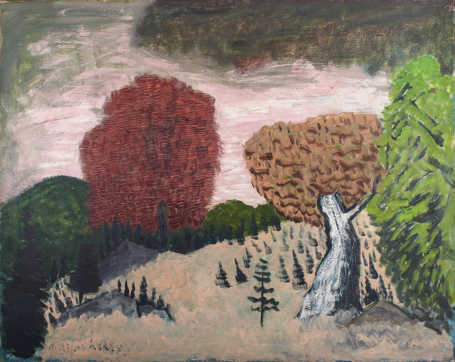 Fig. 3: Milton Avery (1885–1965), Fall in Vermont, 1935. Oil on canvas, 32 × 40 inches. Collection of The Milton and Sally Avery Arts Foundation. © 2016 The Milton Avery Trust / Artists Rights Society (ARS), New York.