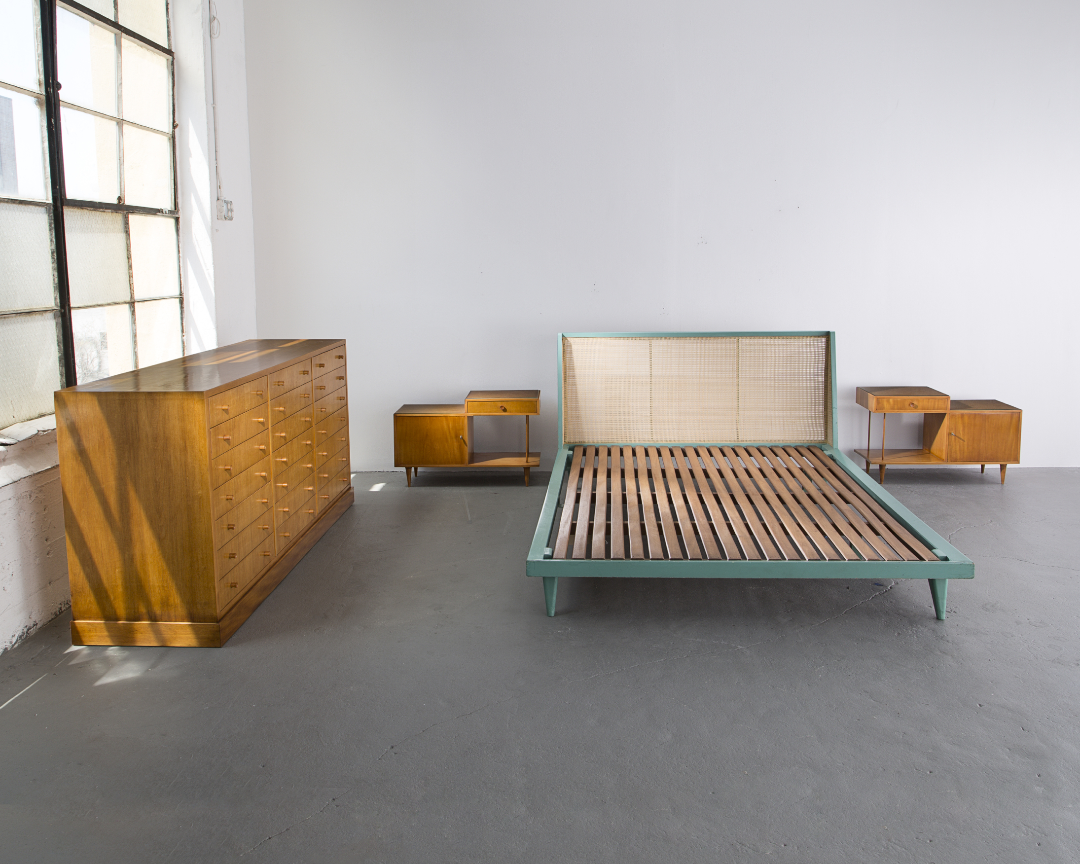 Period bedroom suite by Joaquim Tenreiro, Brazil, 1950s. Courtesy of Joe Kramm/R & Company.