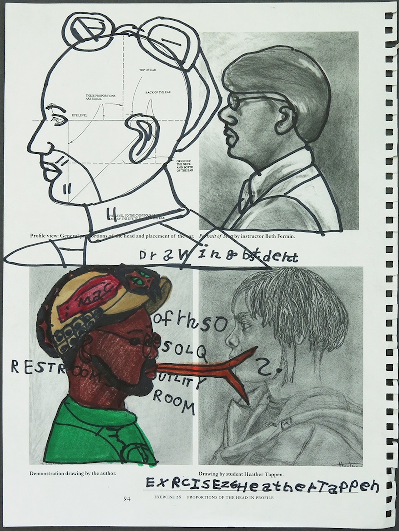John Martin, Untitled, 2015. Pen on found paper, 9 x 12 in. Courtesy of Creative Growth Art Center, exhibited at the Outsider Art Fair.