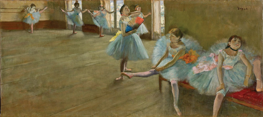Fig. 10: Edgar Degas, (1834–1917), Dancers in the Classroom, ca. 1880. Oil on canvas, 15½ x 3413⁄16 inches. Sterling and Francine Clark Art Institute, Williamstown, Massachusetts Photography by Michael Agee