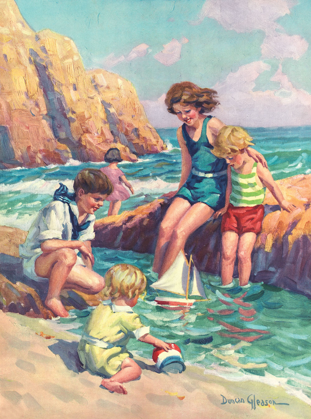 Joseph Duncan Gleason (1881–1959) Youthful Mariners (Laguna Beach), ca. 1930s Oil on canvas, 24 x 20 inches Van and Diane Simmons Collection