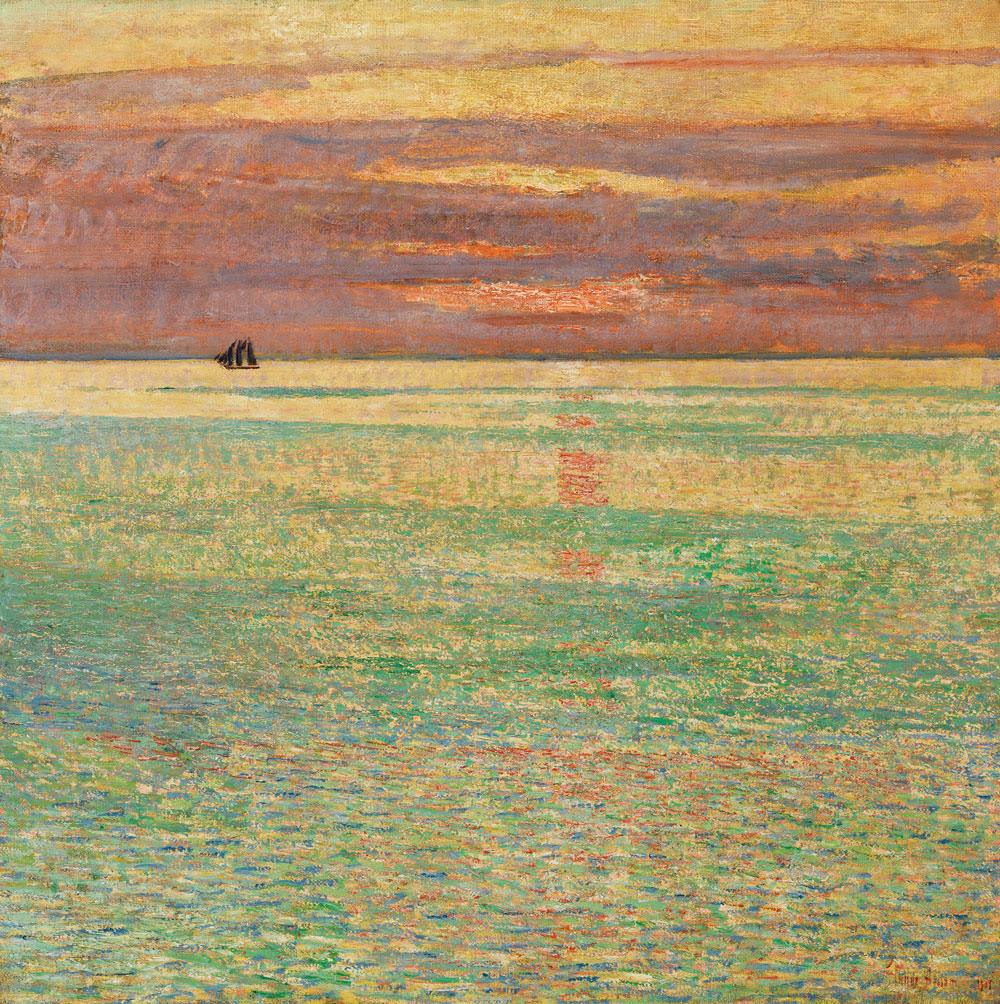 Childe Hassam (1859–1935) Sunset at Sea, 1911 Oil on canvas, 34¾ x 34½ inches Private collection; Image courtesy of Brock & Co., Concord, Mass. Photography by Clements/Howcroft