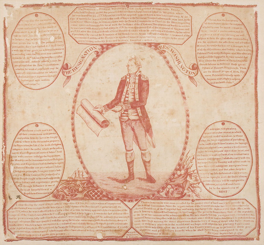 Fig 2: Handkerchief printed by William Gillespie & Co, North Britain (Scotland), about 1797. Gift of Henry Francis du Pont (1959.978).