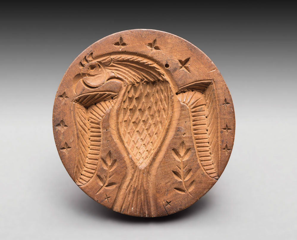 Fig. 6: Butter print, United States, ca. 1876. Wood. D. 3-1/2 in. Gift of Mr. and Mrs. Foster McCarl Jr. (1978.708.2).