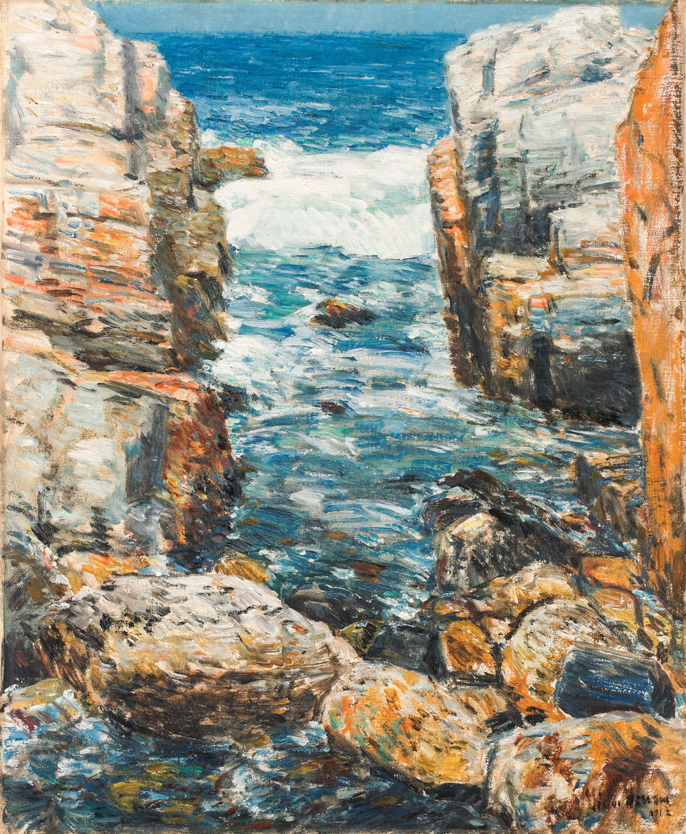 Childe Hassam (1859–1935) South Gorge, Appledore, Isles of Shoals, 1912 Oil on canvas, 23½ x 19½ inches Courtesy of Newark Museum; Purchase 1912, The General Fund (12.571)