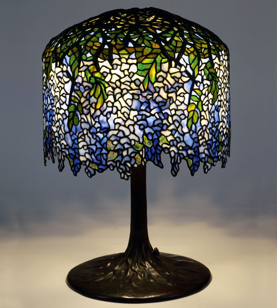 Fig. 3: Wisteria lamp, designed by Clara Driscoll circa 1901, model 342. Diam. 18 in. The New-York Historical Society, gift of Dr. Egon Neustadt. Photography by Glenn Castellano.