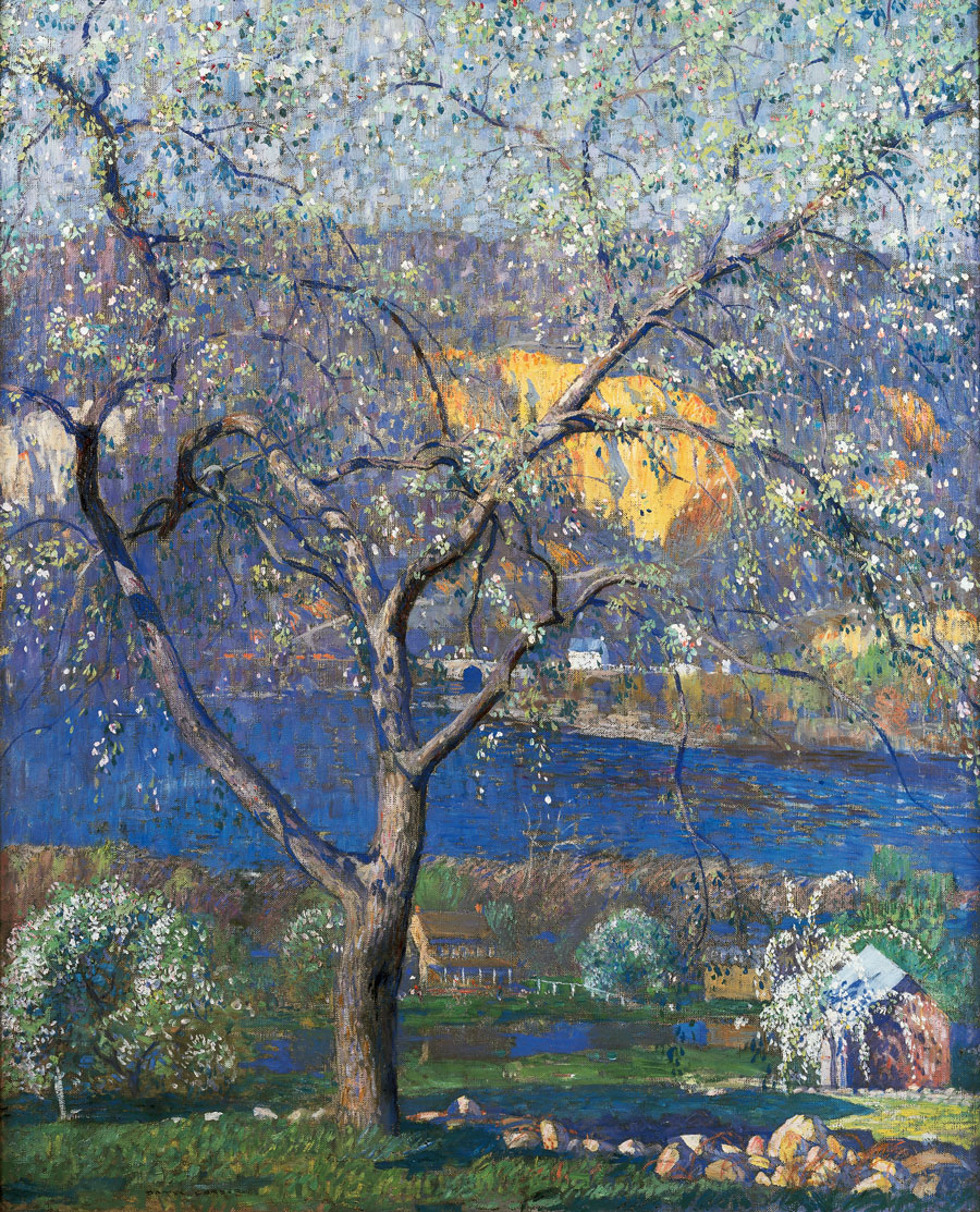 Daniel Garber, Buds and Blossoms, May 1916. Oil on canvas, 44-1/4 x 36-1/4 inches. Courtesy of Marguerite and Gerry Lenfest.