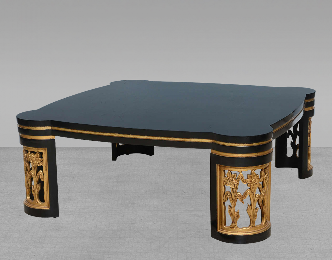 American Modern Black Lacquer and Parcel-Gilt Low Table attributed to James Mont, c. 1950s. Courtesy of Gary Rubinstein Antiques.