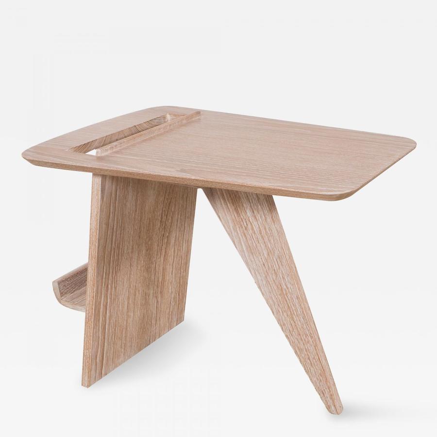 Cerused rosewood mid-century style magazine table by Jens Risom. Offered by Eric Appel, LLC.