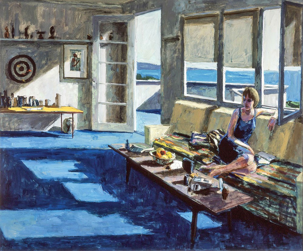 Roger Kuntz (1926–1975), Interior with Figure (from The Girl Against the Light series), 1966. Oil on canvas, 40 x 48 inches. Gary Lang Collection.