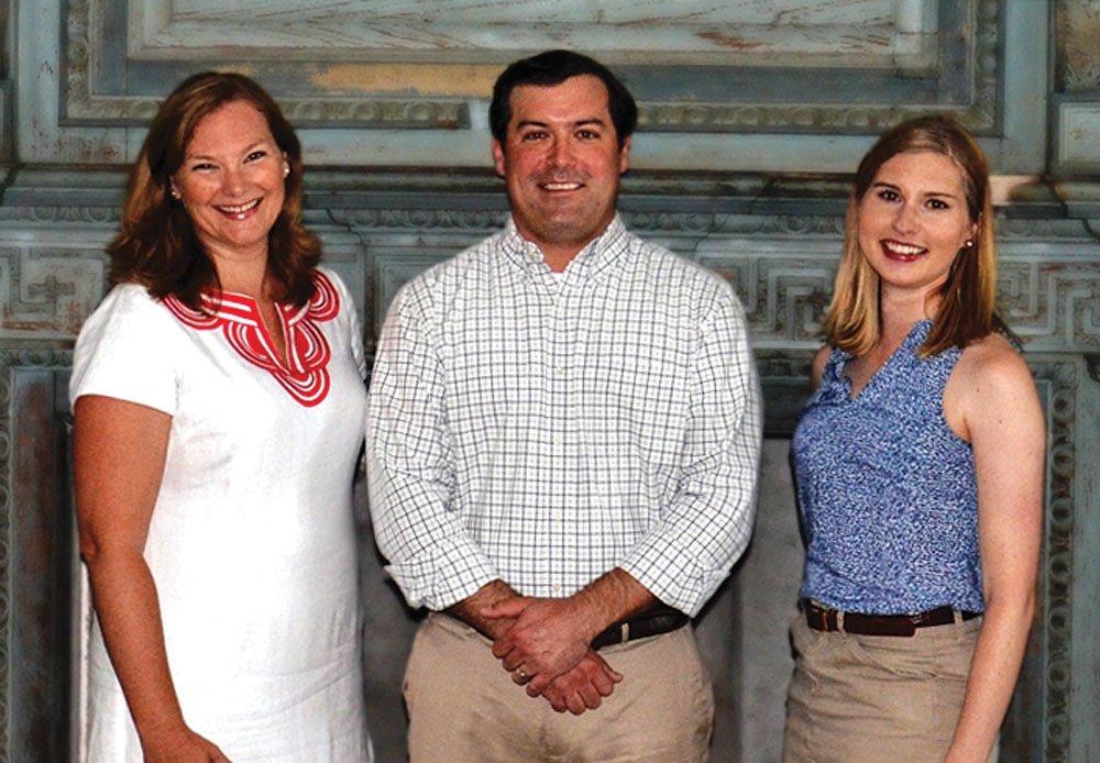 Fig. 4: Former Wood Family Fellows and current colleagues at Drayton Hall, left to right: Sarah Stroud Clarke, Carter C. Hudgins, Trish Smith.