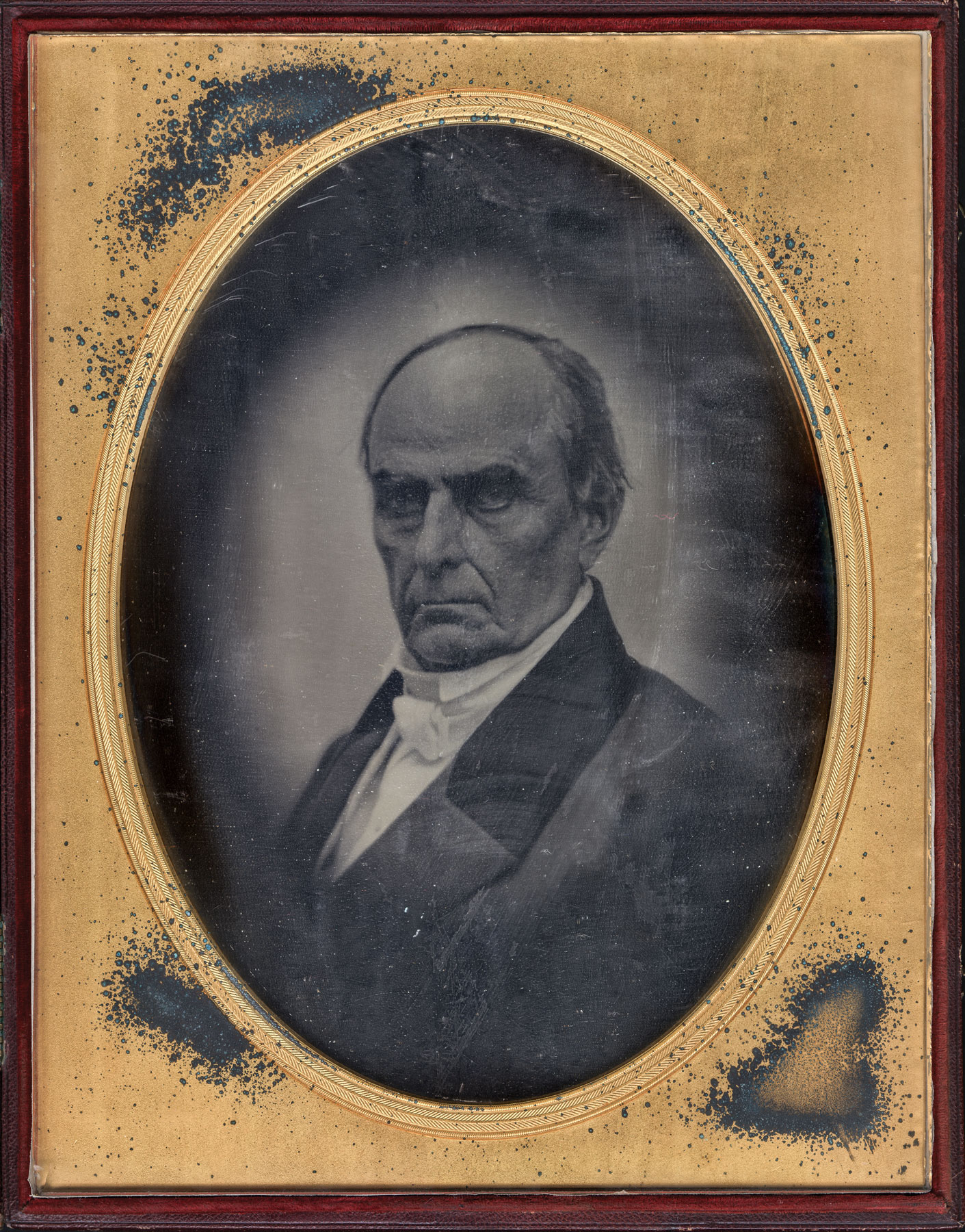 Albert Sands Southworth (1811–1894) and Josiah Johnson Hawes (1808–1901), Daniel Webster, Boston, Mass., 1851. Whole-plate daguerreotype. Inscribed on case: “This is the last likeness of MR. WEBSTER taken while living and was made for JOHN E KENDALL of Boston in 1851.” Courtesy of Massachusetts Historical Society, Boston, Mass., Daguerreotype collection (1.377L).
