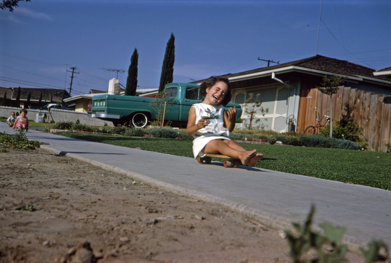 Paul Penna, Downhill Racer, July 1968. 35mm Kodachrome slide.