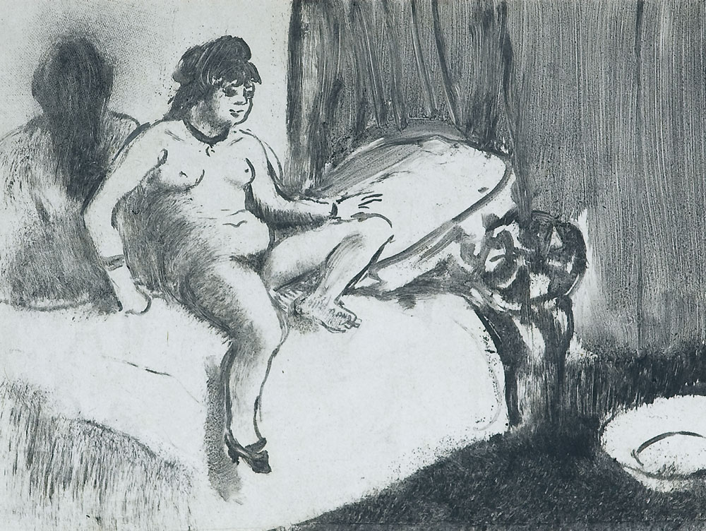 Fig. 11: Edgar Degas, (1834–1917), Resting on the Bed, ca. 1876–1877 Monotype, 4¾ x 6¼ inches Private collection, Switzerland