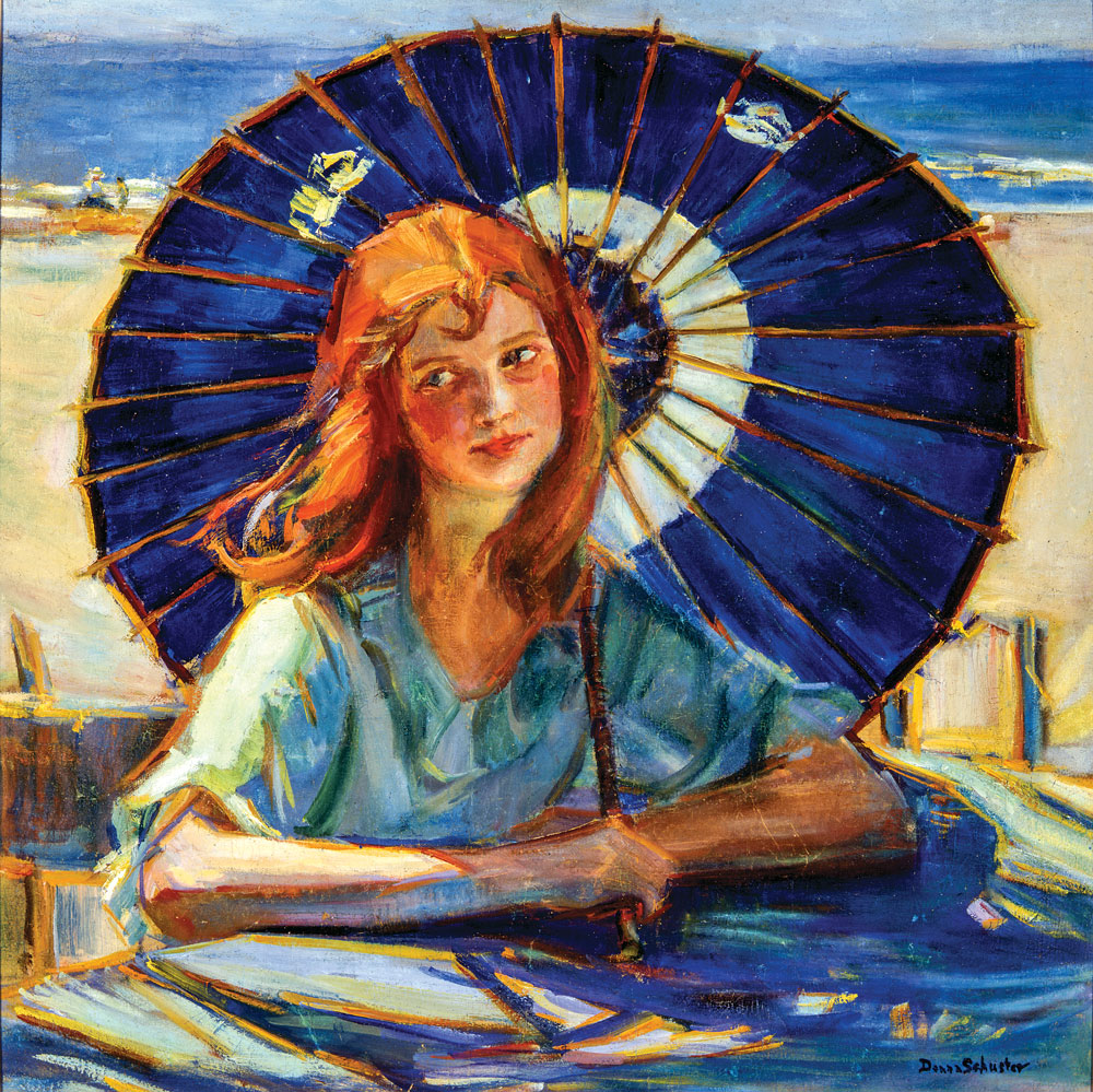 Donna Schuster (1883–1953), On the Beach, Malibu, 1917. Oil on canvas, 29 x 29 inches. The Irvine Museum.