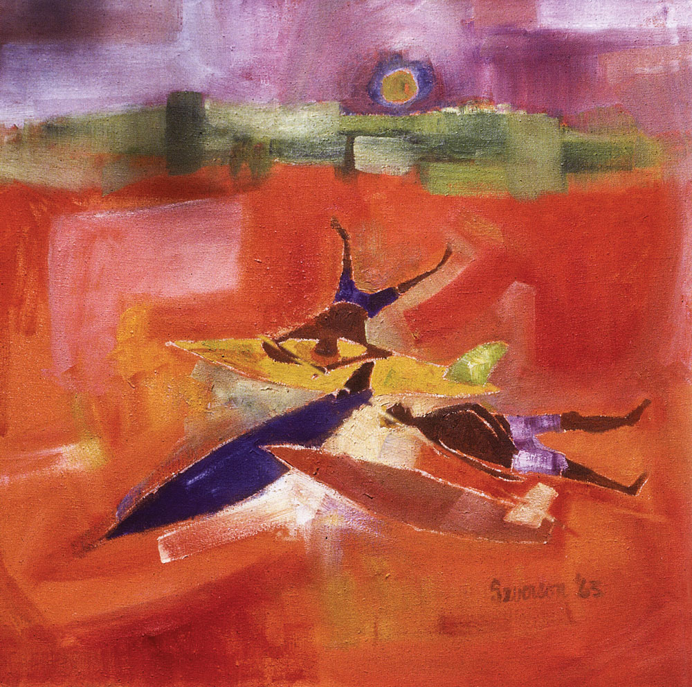 John Severson (b. 1933) Surf Be Bop, 1963 Oil on canvas, 30 x 30 inches Collection of John Severson