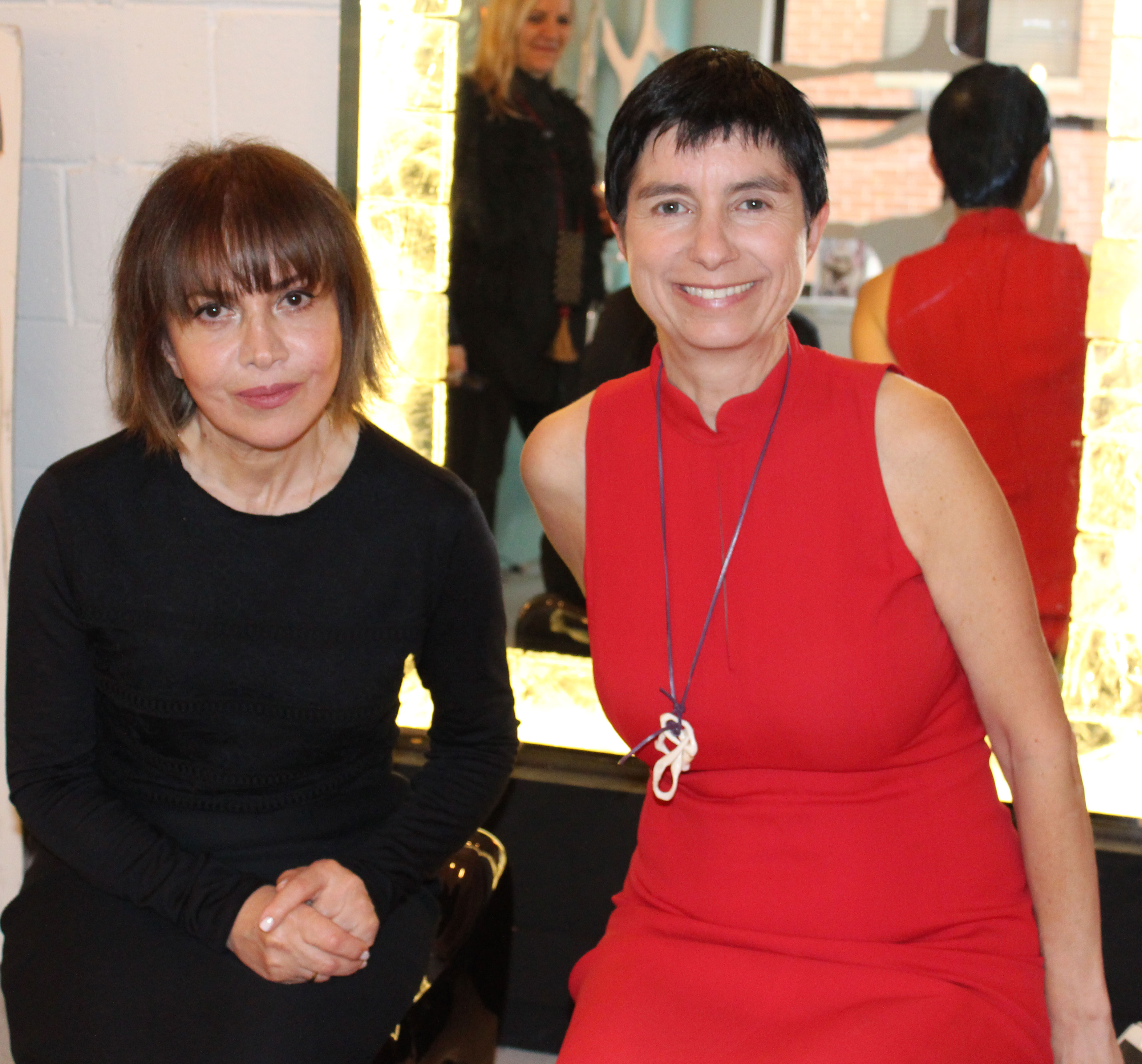 Architect and interior designer Tinatin Kilaberidze, pictured left, with gallerist Valerie Goodman. ©Trevor Keyes Photography. Courtesy of Valerie Goodman Gallery.