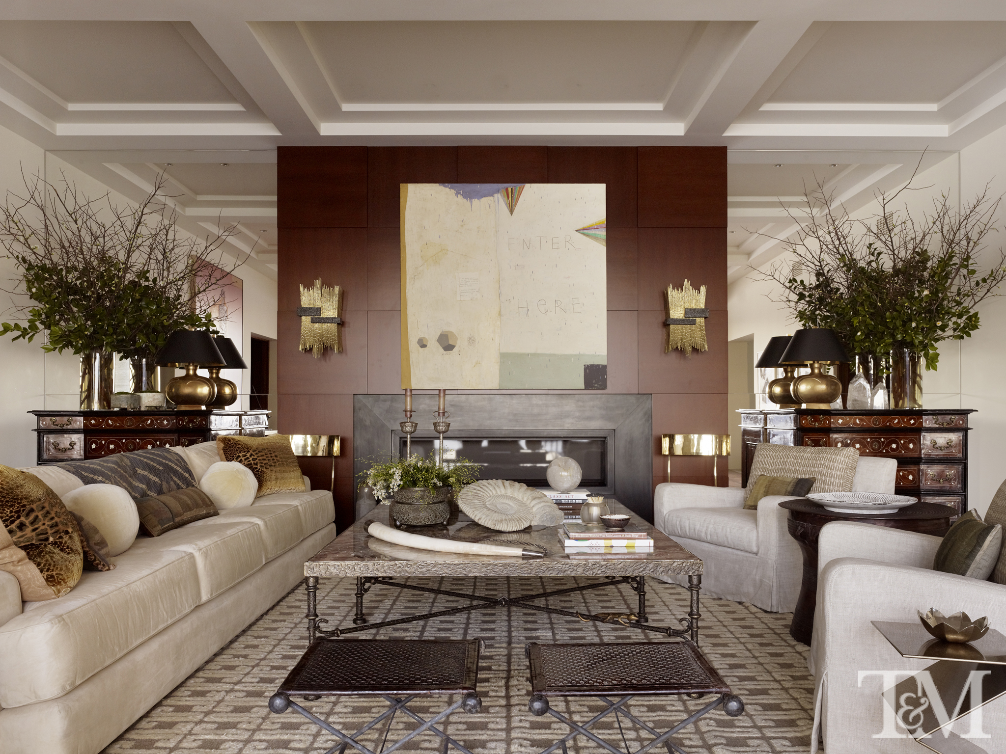A living room designed by Suzanne Tucker.