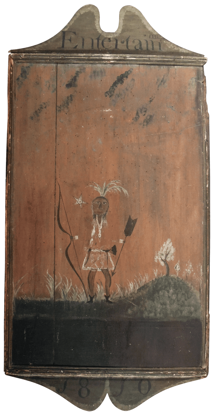Fig. 1: Tavern sign reads “Entertainmt,” and is dated “1810.” Author’s collection. Photography by Williamstown Art Conservation Center.