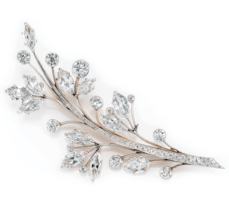 Fig. 5: Brooch designed by G. Paulding Farnham (1859–1927), Tiffany & Co. (founded 1837), 1901. Platinum, diamonds. Collection of Ulysses Grant Dietz and Gary N. Berger.