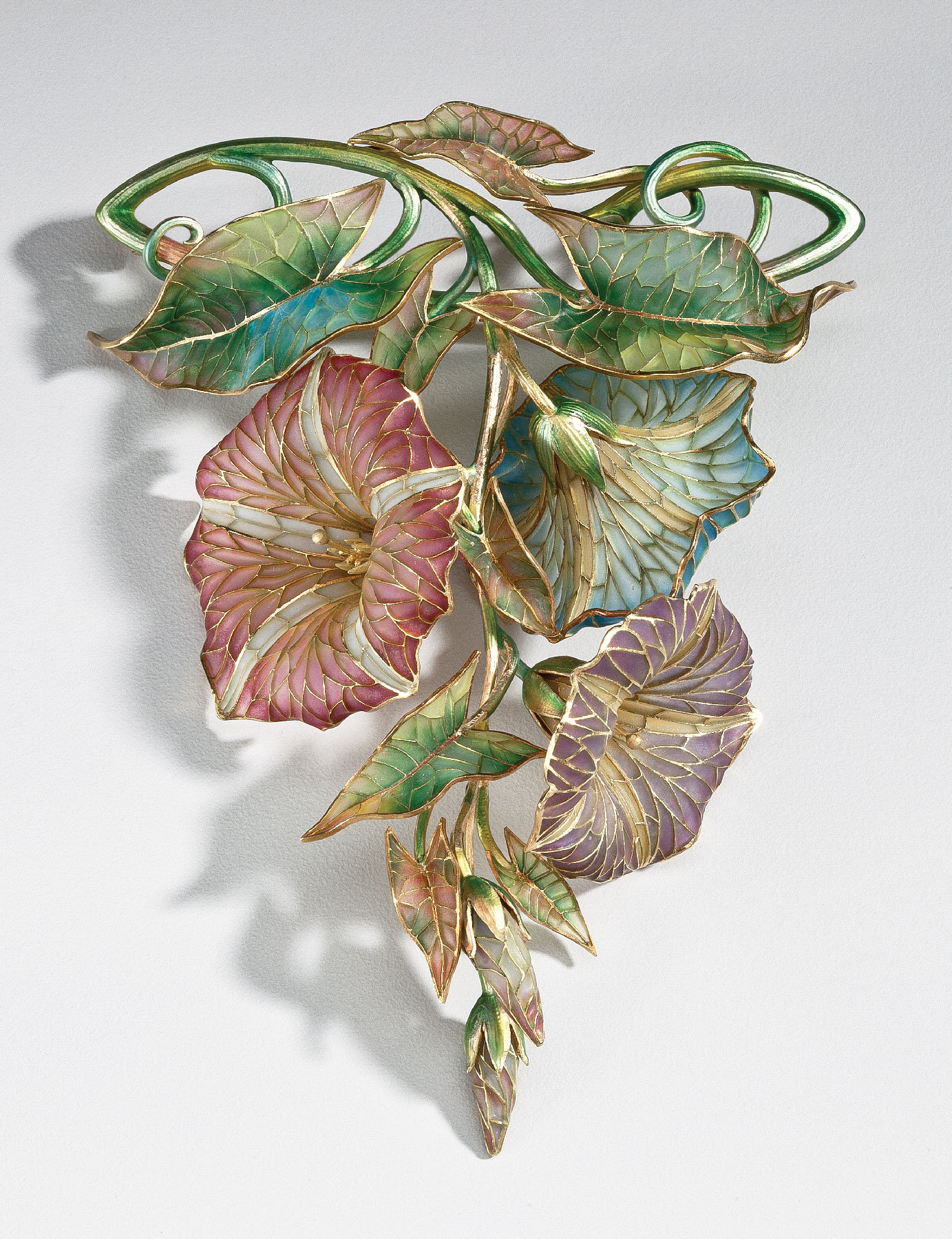 Fig. 10: Jewel commissioned for the actress Ada Rehan, Marcus & Co., New York, ca. 1900. Enamel, gold. 4 x 3 inches. Purchase 2013; Helen McMahon Brady Cutting Fund (2013.2).